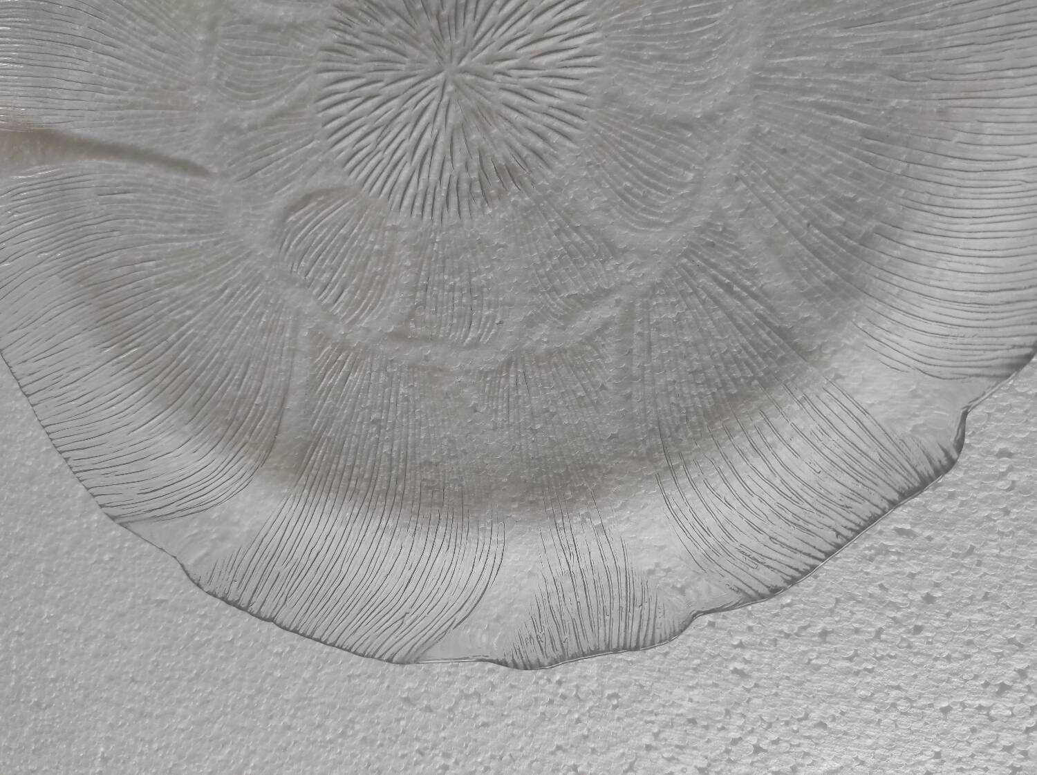 Set of 5 'Flowers' transparent plates by Arcoroc