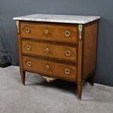 Small chest of drawers in amboyna and rosewood, Louis XVI style – 1940