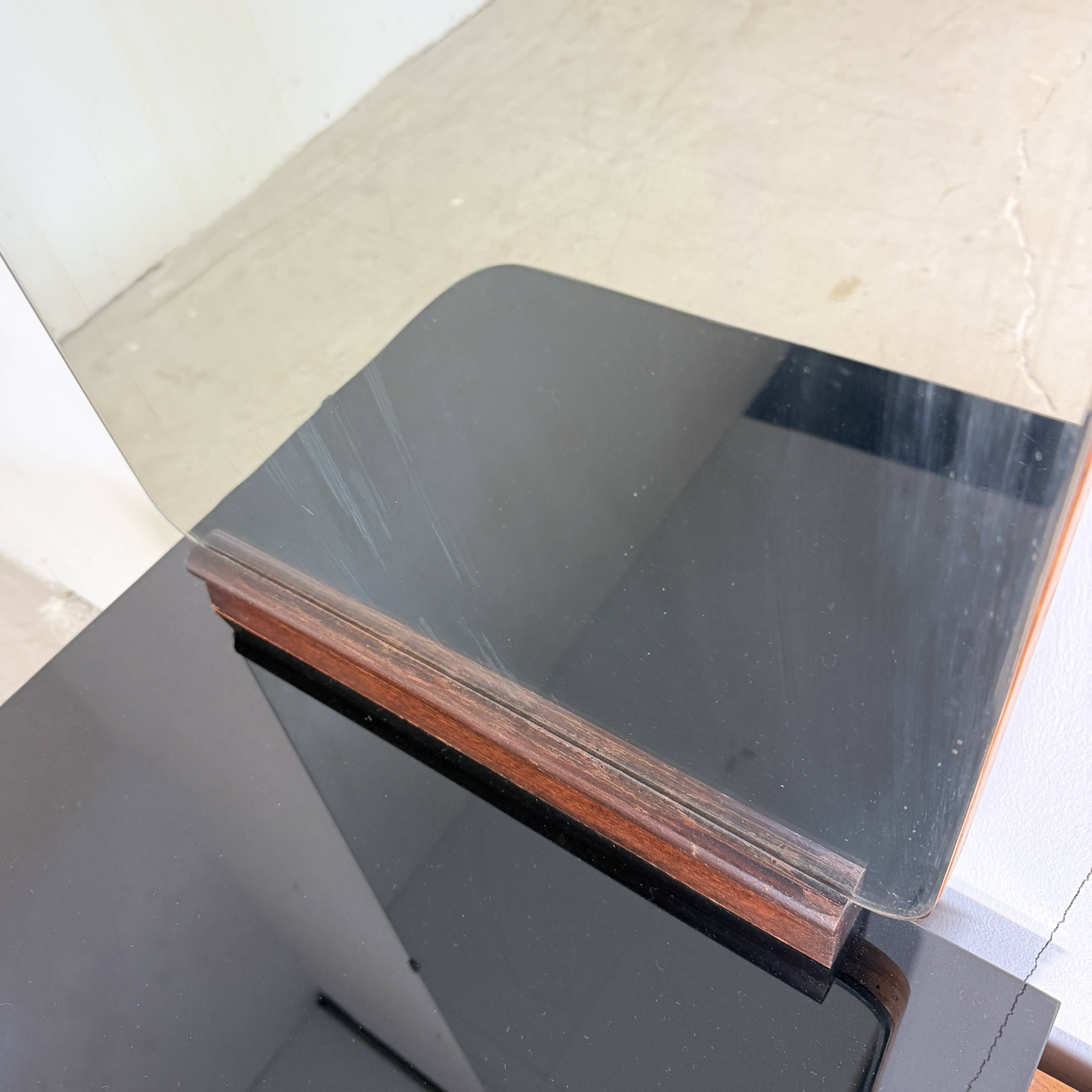 Vintage UP Závody Burl Walnut Dressing Table by Jindřich Halabala, 1957