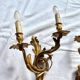 Pair of gilt bronze wall sconces, Louis XV rocaille style