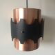Danish ceiling pendant 1960's in black & copper metal Jo Hammerborg