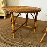 Pair of rattan side tables