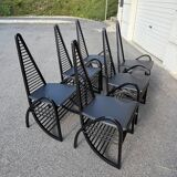 6 curved wooden chairs, Sibau Italy circa 1970