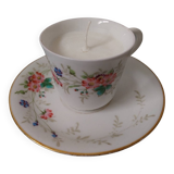 Handmade candle in old cup