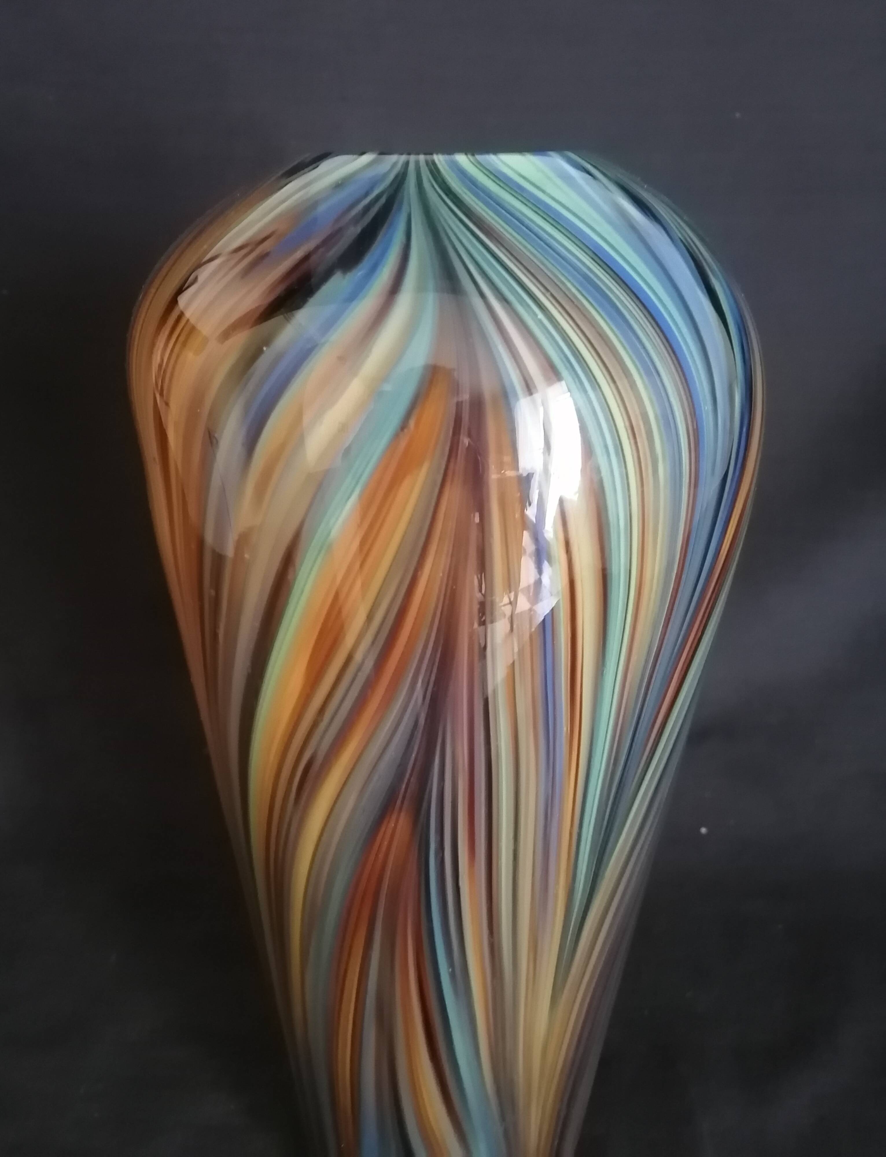 Grand vase balustre en verre de Murano, h - 30 cm.