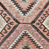5x9 Red & Brown Tribal Kilim Rug 157x279Cm