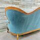 Napoleon III walnut canapé, blue velvet fabric.
