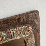 Mirror in incised ceramic resin 1970