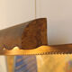 Lighting mirror in gilded wrought iron