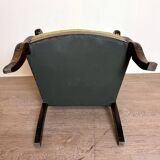 Pretty Empire period office armchair in mahogany with patterned tapestry