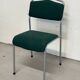 Set of 5 green padded vintage stackable chairs.