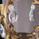 Louis xv bronze chandelier with crystal pendants 3 lights