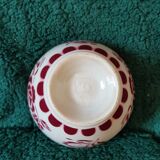 Bol ancien Digoin rose rouge