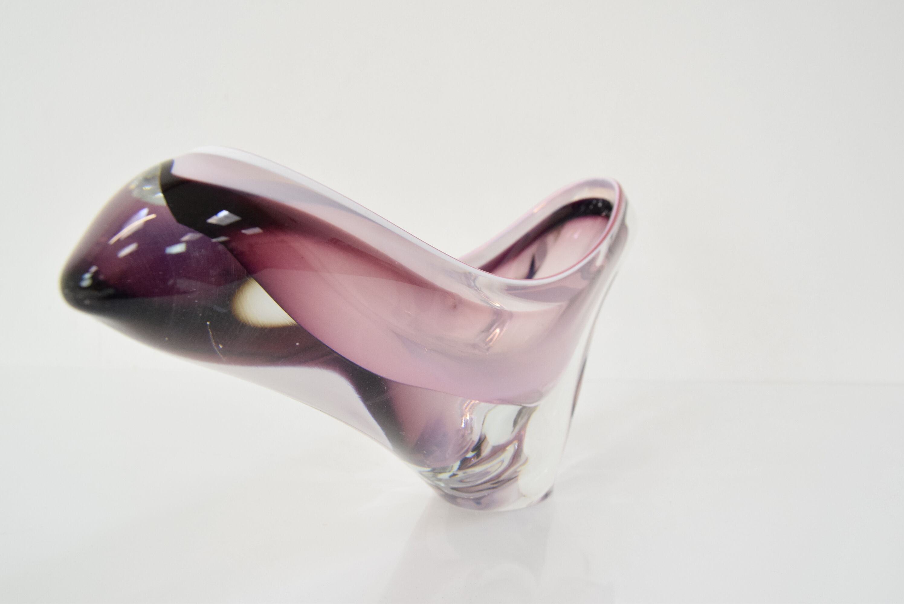 Mid-century Glass Bowl,designed Josef Hospodka for Chribska,1960's.