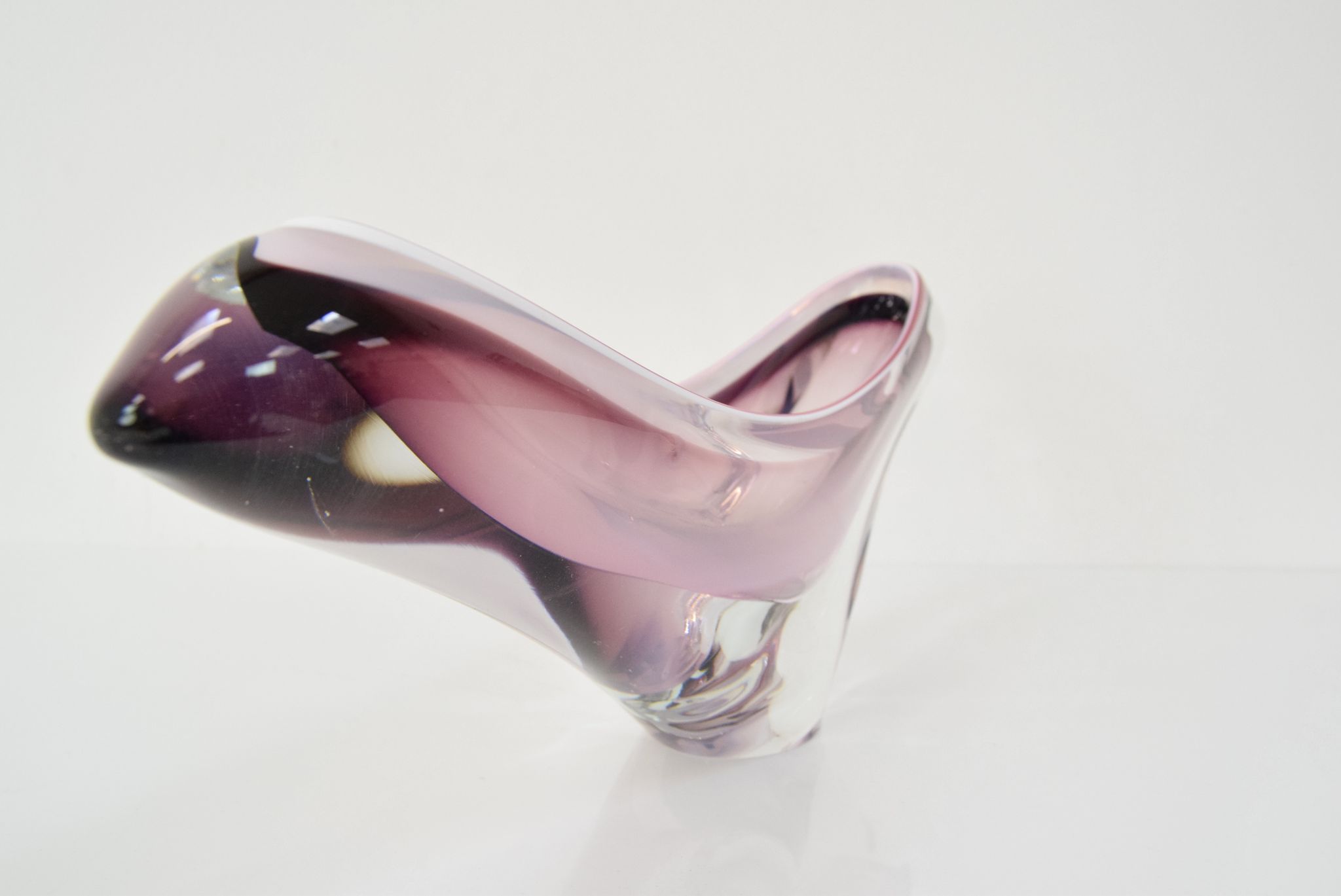 Mid-century Glass Bowl,designed Josef Hospodka for Chribska,1960's.