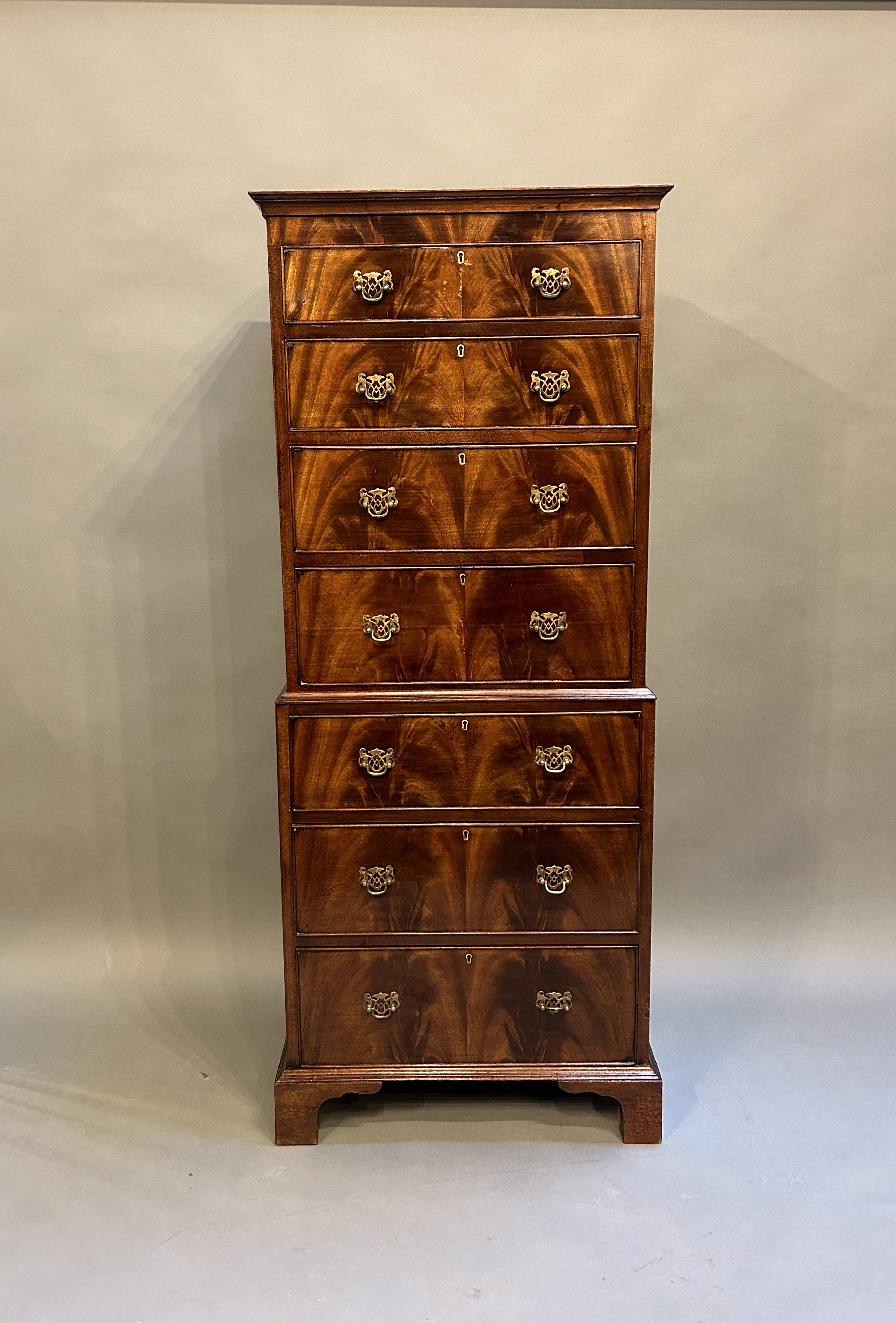 Georgian Revival tallboy chest on chest