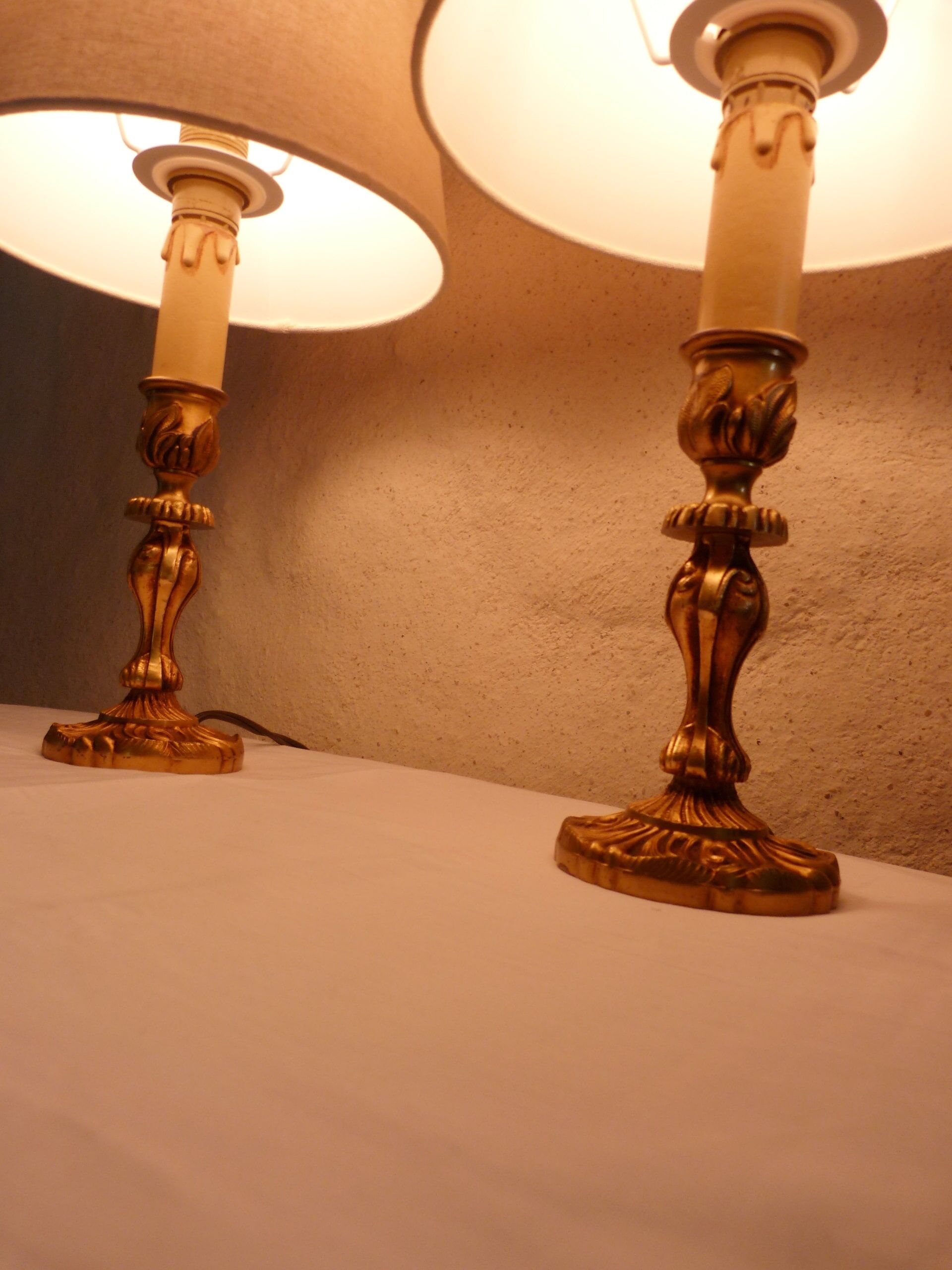 Paire de lampes bougeoir