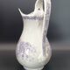 Large antique toilet bowl by Jules Vieillard Bordeaux with violet floral decoration.
