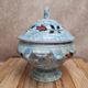 Antique Gien soup tureen with blue thistle decoration, ironstone.