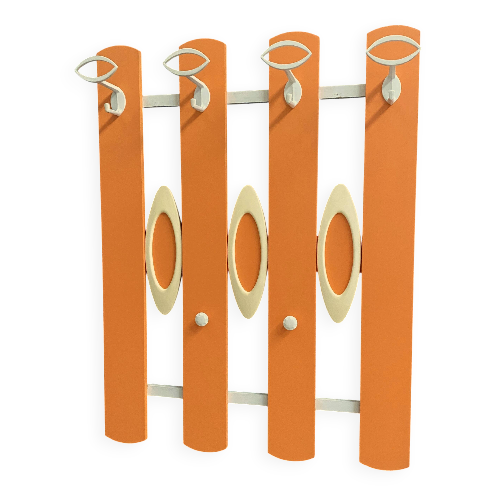 Orange wall unit Coat rack 1970s by ED Design