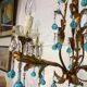 Chandelier with pearl grapevines