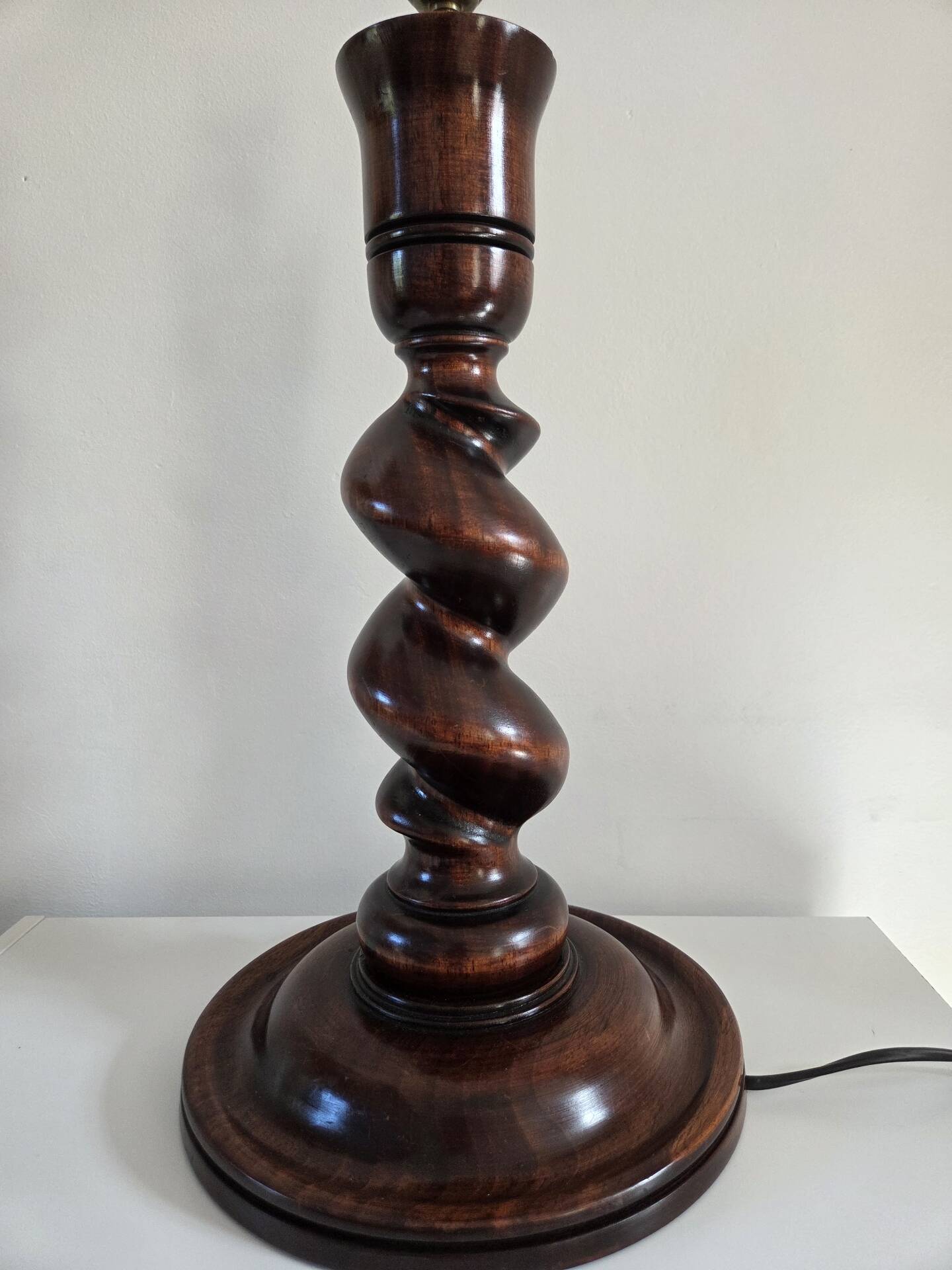 Large turned wooden lamp base, 1960