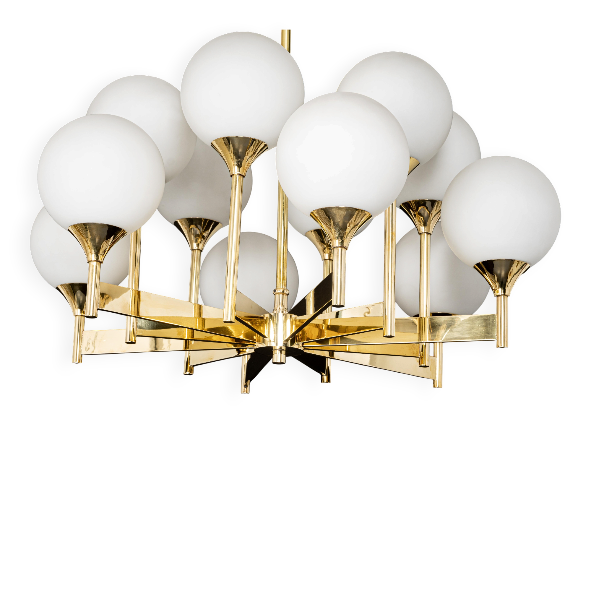 Stunning Sputnik chandelier by Kaiser, Germany, 1970s.