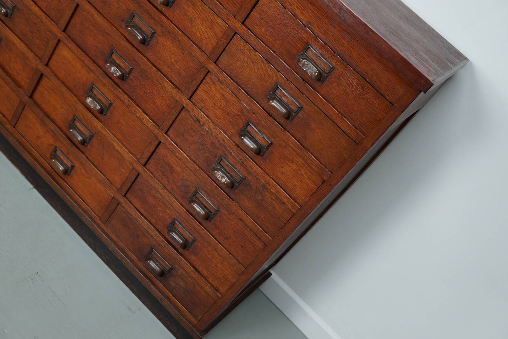 Large Dutch oak apothecary / filing cabinet or sideboard, 1930s