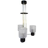 Elektroinstala Jílové pendant lamp, Czechoslovakia, 1970s, embossed glass