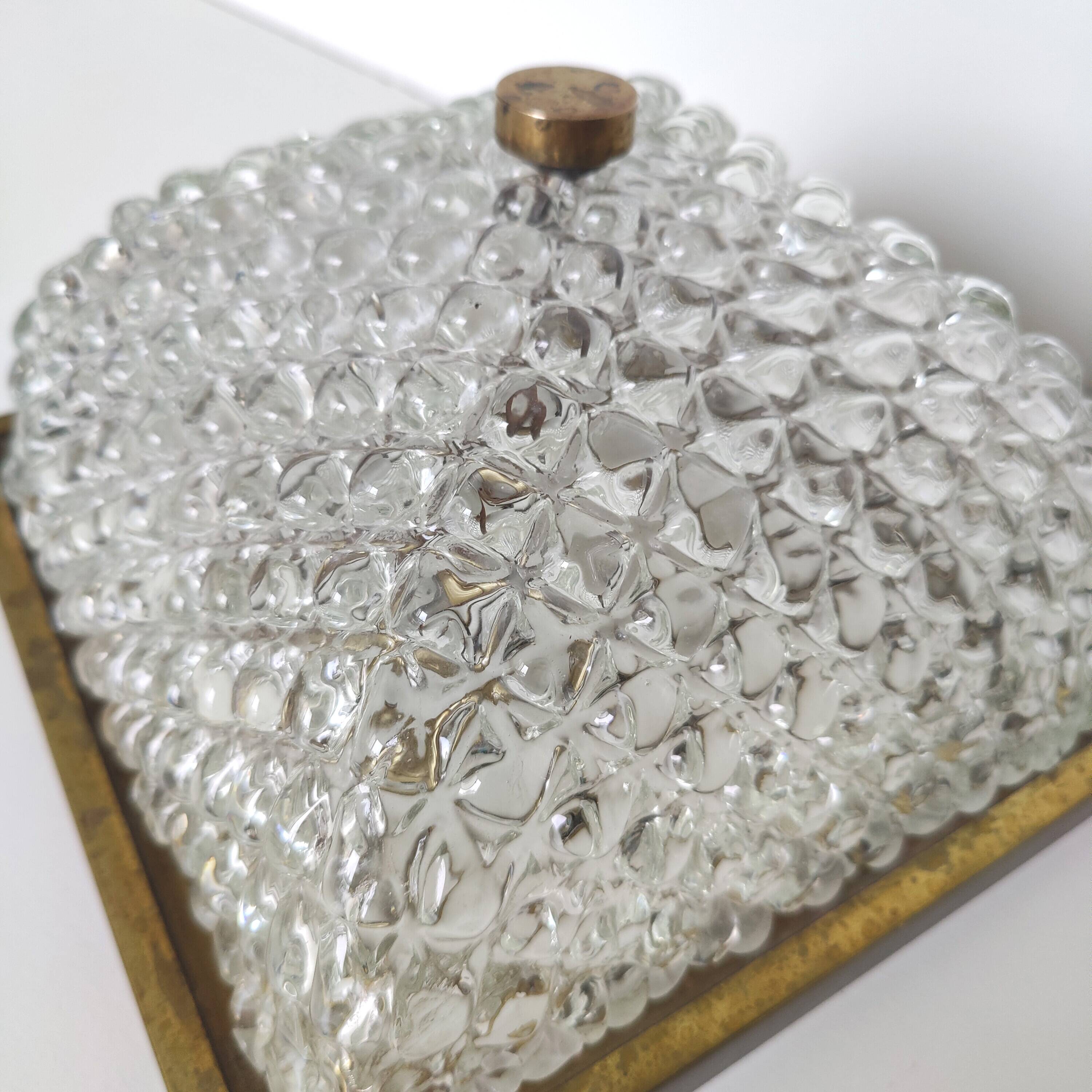 Golden globe ceiling light, bubble glass and brass