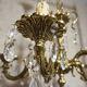 Bronze chandelier and faceted crystal stamps