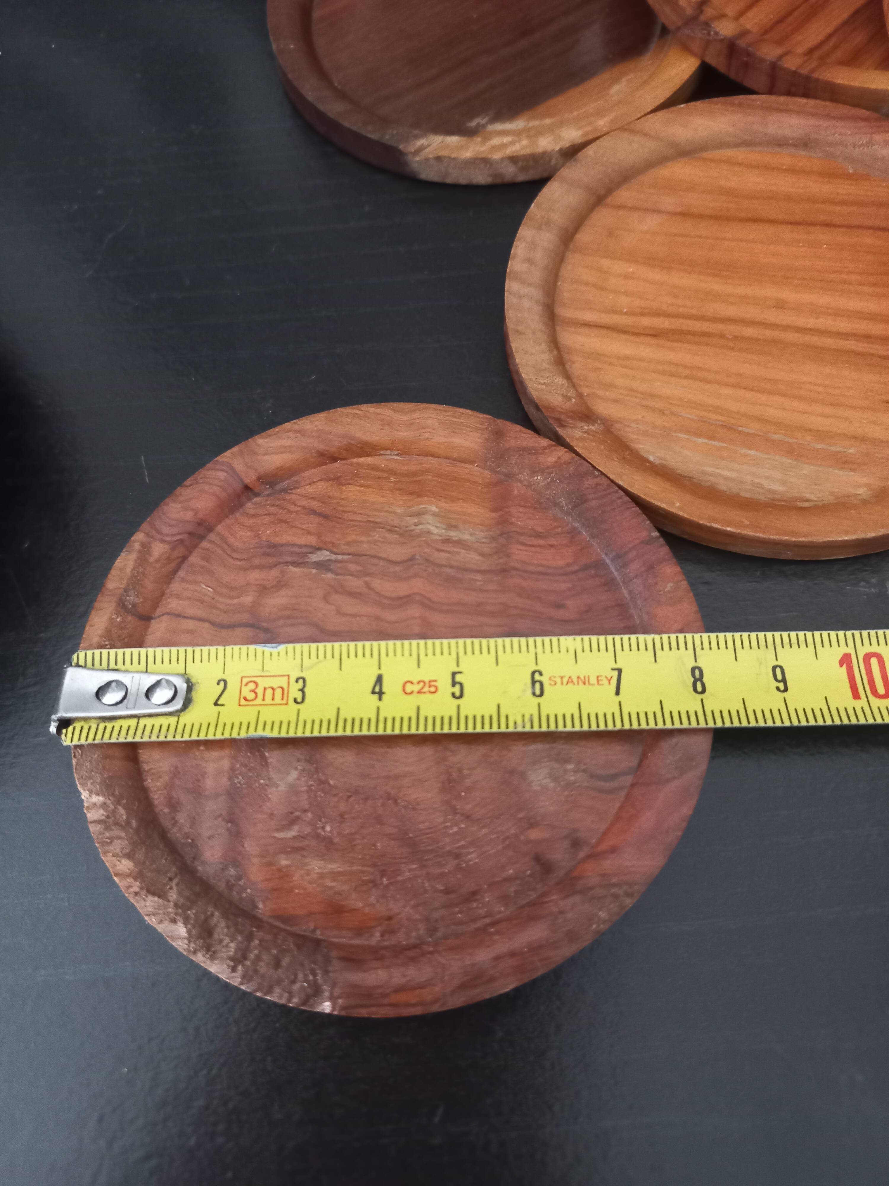 Wooden coasters with vintage holders