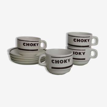 Set de 4 tasses Choky en céramique blanche