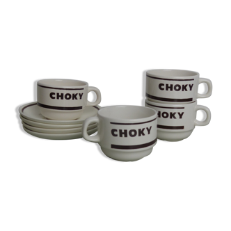 Set of 4 Choky cups in white ceramic
