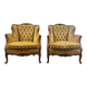 Fauteuil baroque vintage jaune doré / une place / canapé