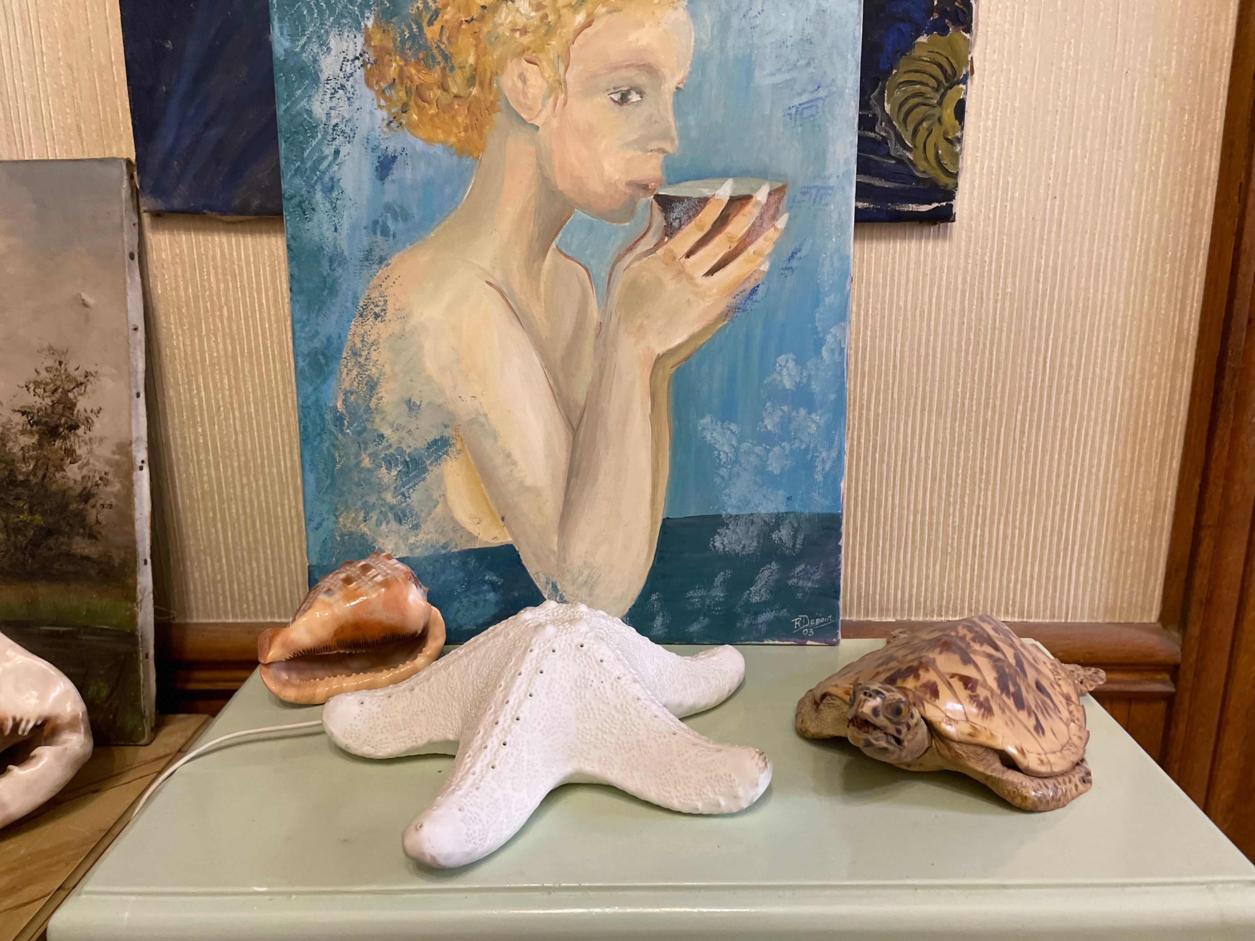 Porcelain wall lamp starfish design