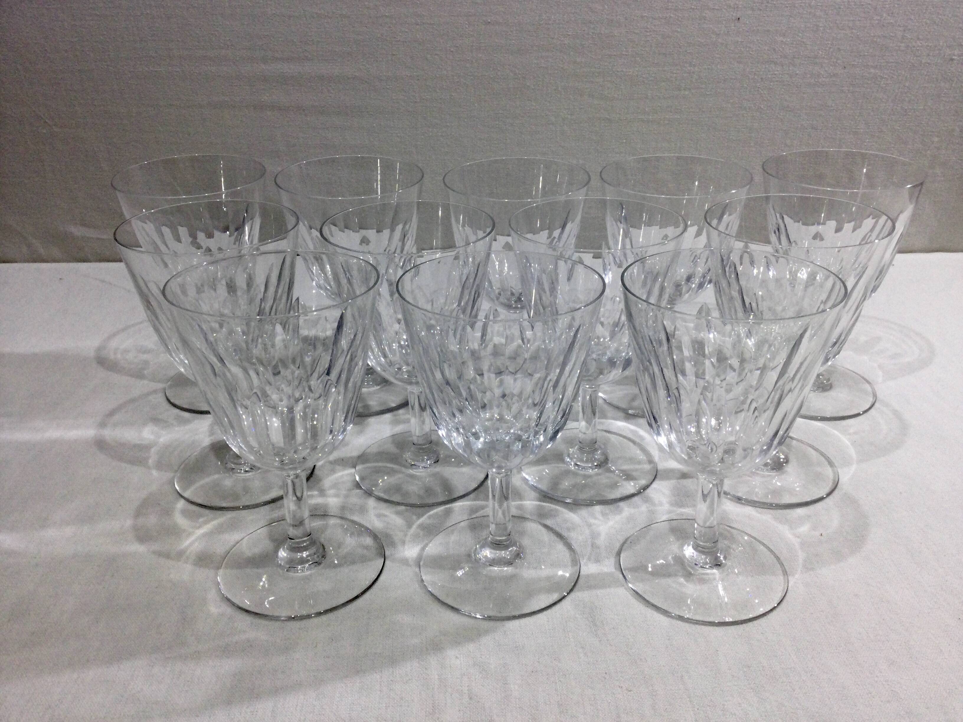 Baccarat – 12 white wine glasses in Baccarat Crystal Casino Model