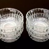 6 coupelles à dessert   Verre transparent / Bords festonnés