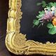 Wooden platter, hand-painted decoration