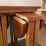 Scandinavian set by Poul Hundevad table and 4 folding teak stools