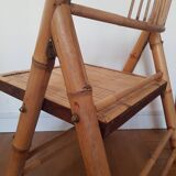 Bamboo and rattan folding chair