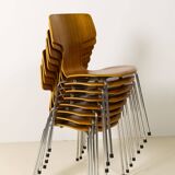 8 chaises T en teck, conçues par Arne Jacobsen pour Fritz Hansen, années 1980