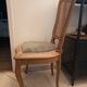 Chaise en bois, cannage et velours côtelé