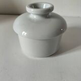 Vintage water butter dish in white porcelain - sleek design