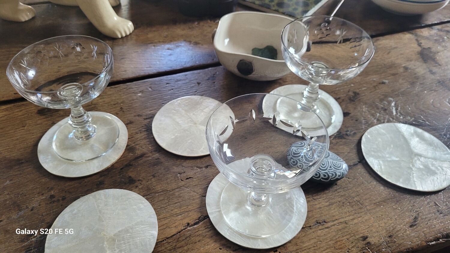 70's mother-of-pearl coaster