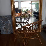 Rattan armchair of the years 60