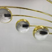 Danish Arc Floor Lamp by Bilka Brass Marble, 1970s