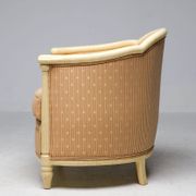 Fine Art Deco Bergère Club Chair Hollywood Regency Style Damask