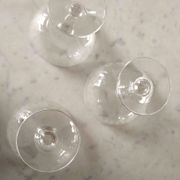 3 champagne glasses in cut glass