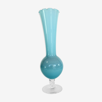 Vase / soliflire in blue opaline
